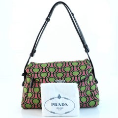 Prada Signaux Shoulder Bag Jacquard Knit Medium