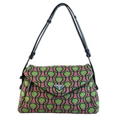 Prada Signaux Shoulder Bag Jacquard Knit Medium