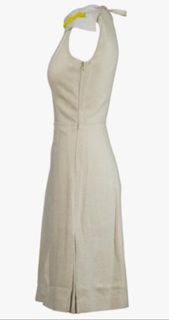 Prada Silk-Blend Dress with Yellow Bead Detailing - '10s