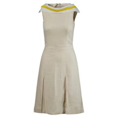 Prada Silk-Blend Dress with Yellow Bead Detailing - '10s