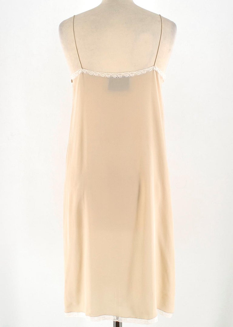 Prada Silk Blend Nude Mini Slip Dress - Size US 2 For Sale at 1stDibs ...