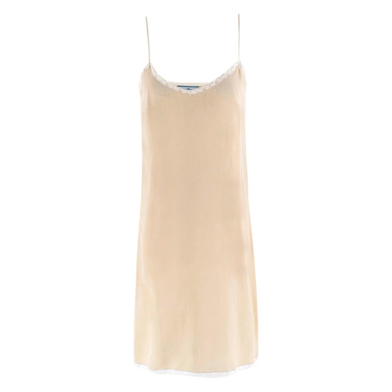 Prada Silk Blend Nude Mini Slip Dress - Size US 2 For Sale at 1stDibs |  prada slip dress, prada silk dress, nude prada mini dress