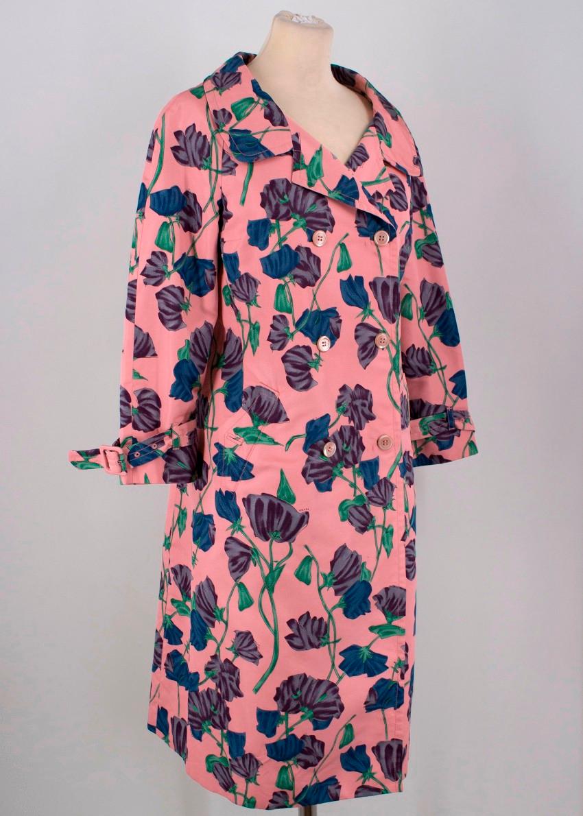 Prada Silk Floral Trench US 6 In Good Condition In London, GB