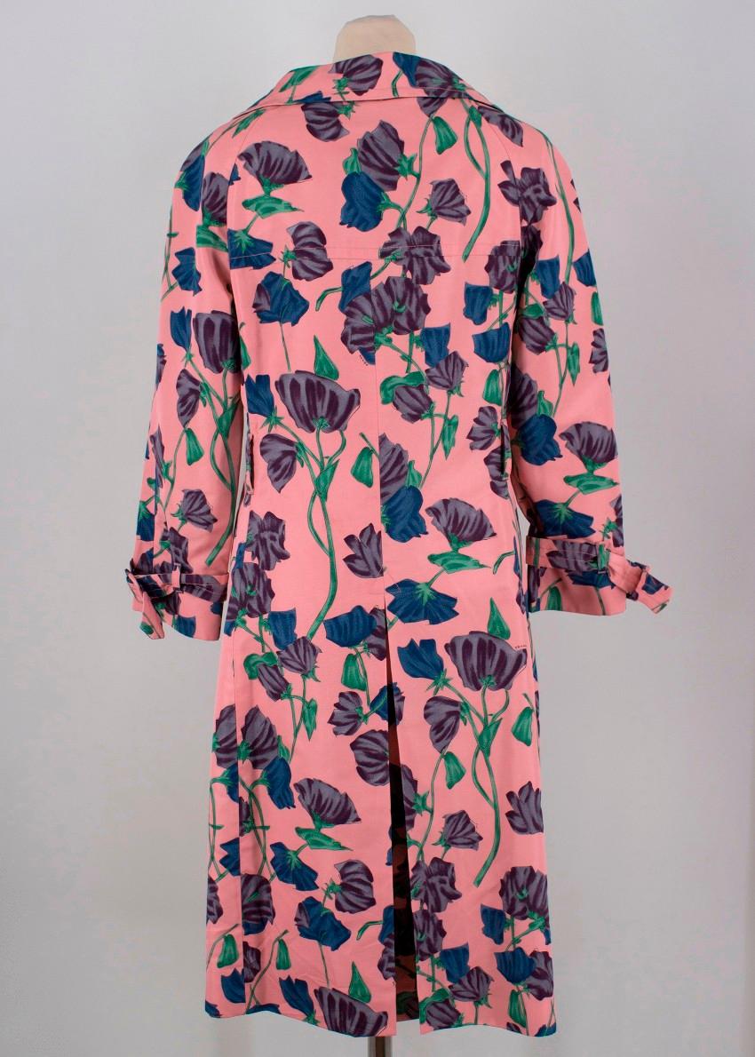 Women's Prada Silk Floral Trench US 6 For Sale