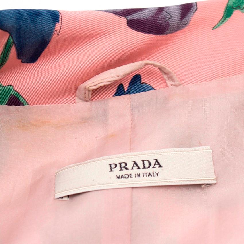 Prada Silk Floral Trench US 6 For Sale 2