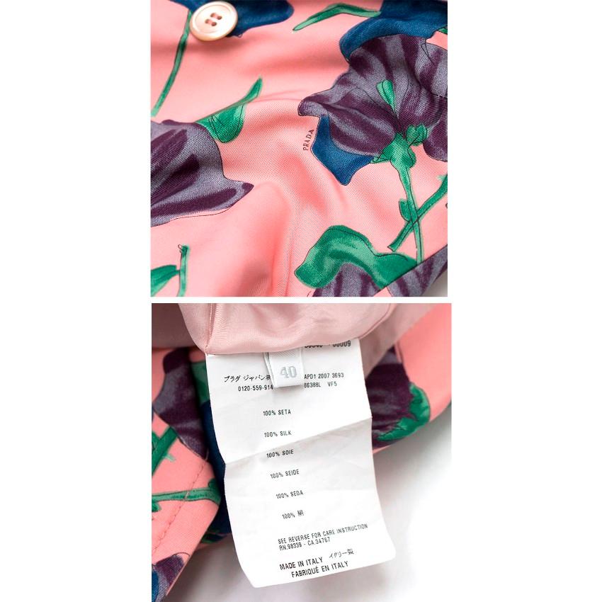 Prada Silk Floral Trench US 6 For Sale 4