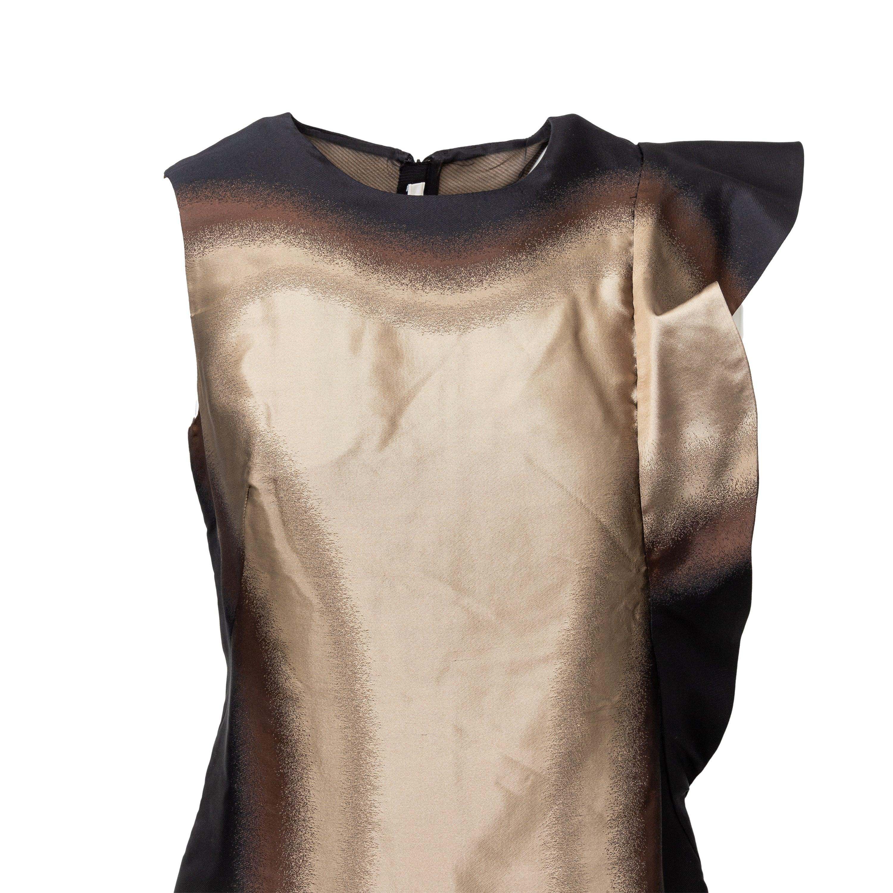 Beige Prada Silk Gradient Effect Dress - '10s