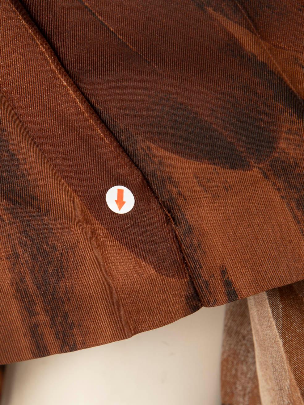 Prada Silk Ombré Feather Print Flared Skirt Size M 2