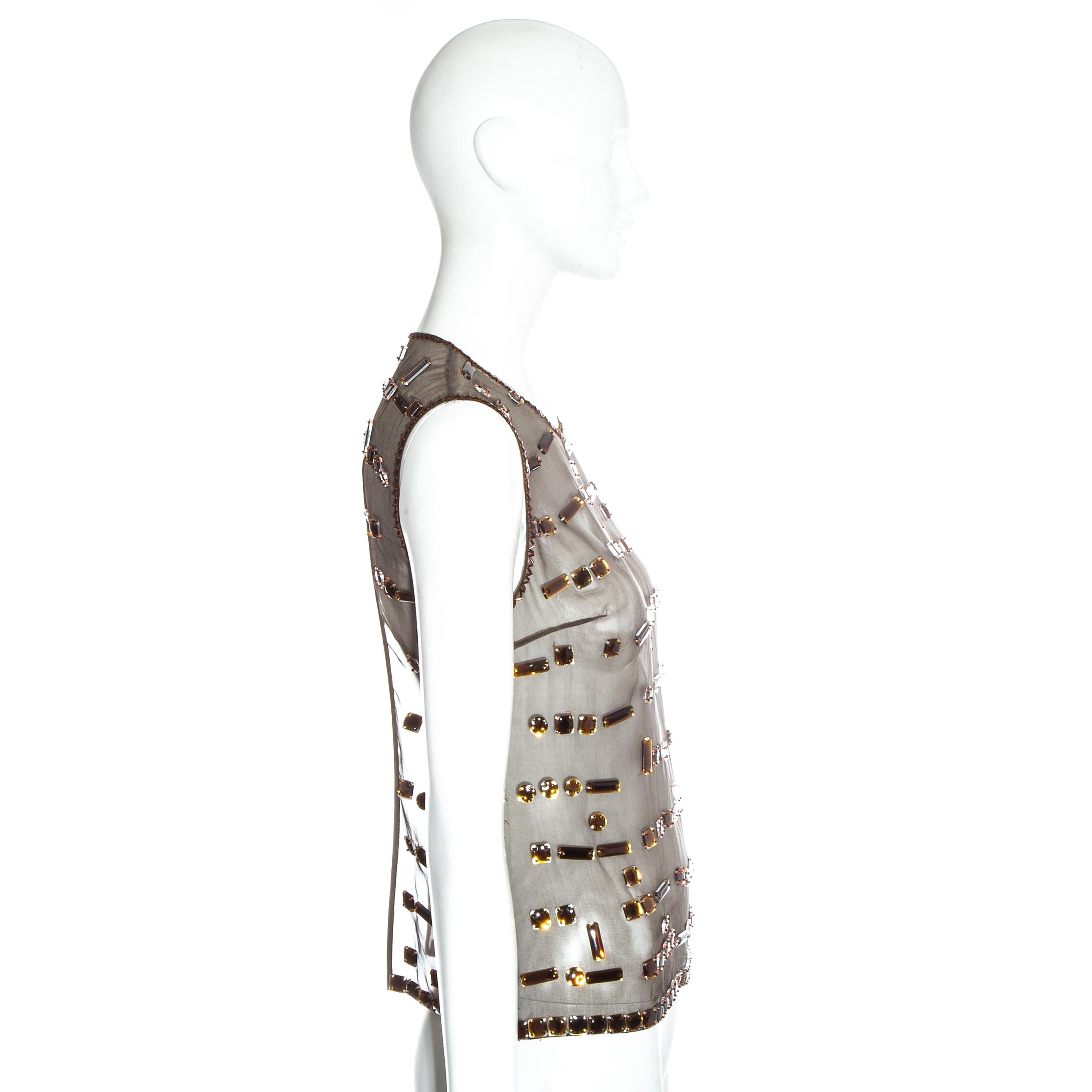 Women's Prada silk organza jewelled vest, fw 1999