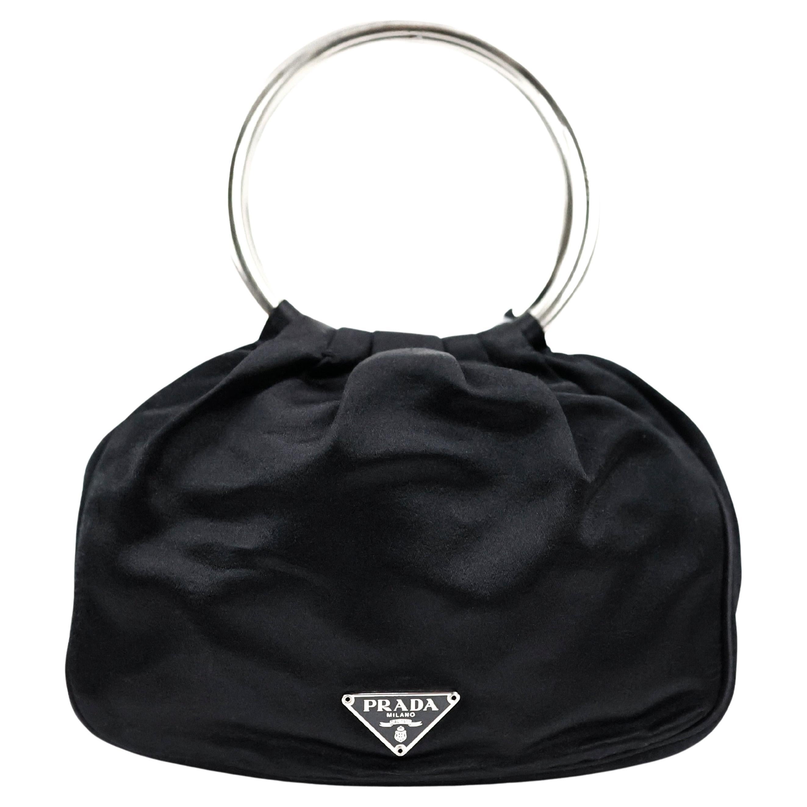 Prada Silk Ring Handle Bag For Sale