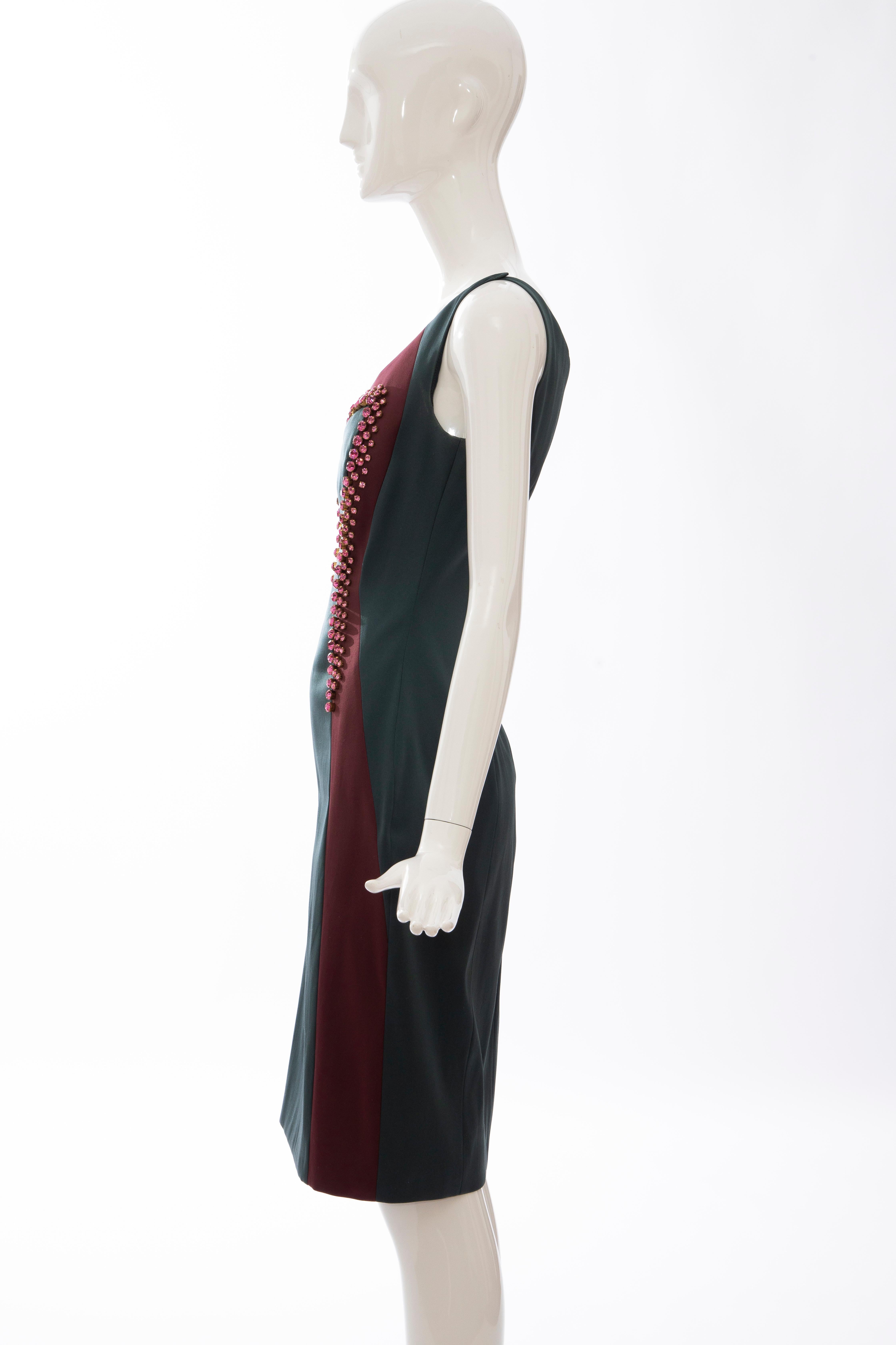 Prada Silk Satin Embroidered Swarovski Crystal Evening Dress, Spring 2012 For Sale 1