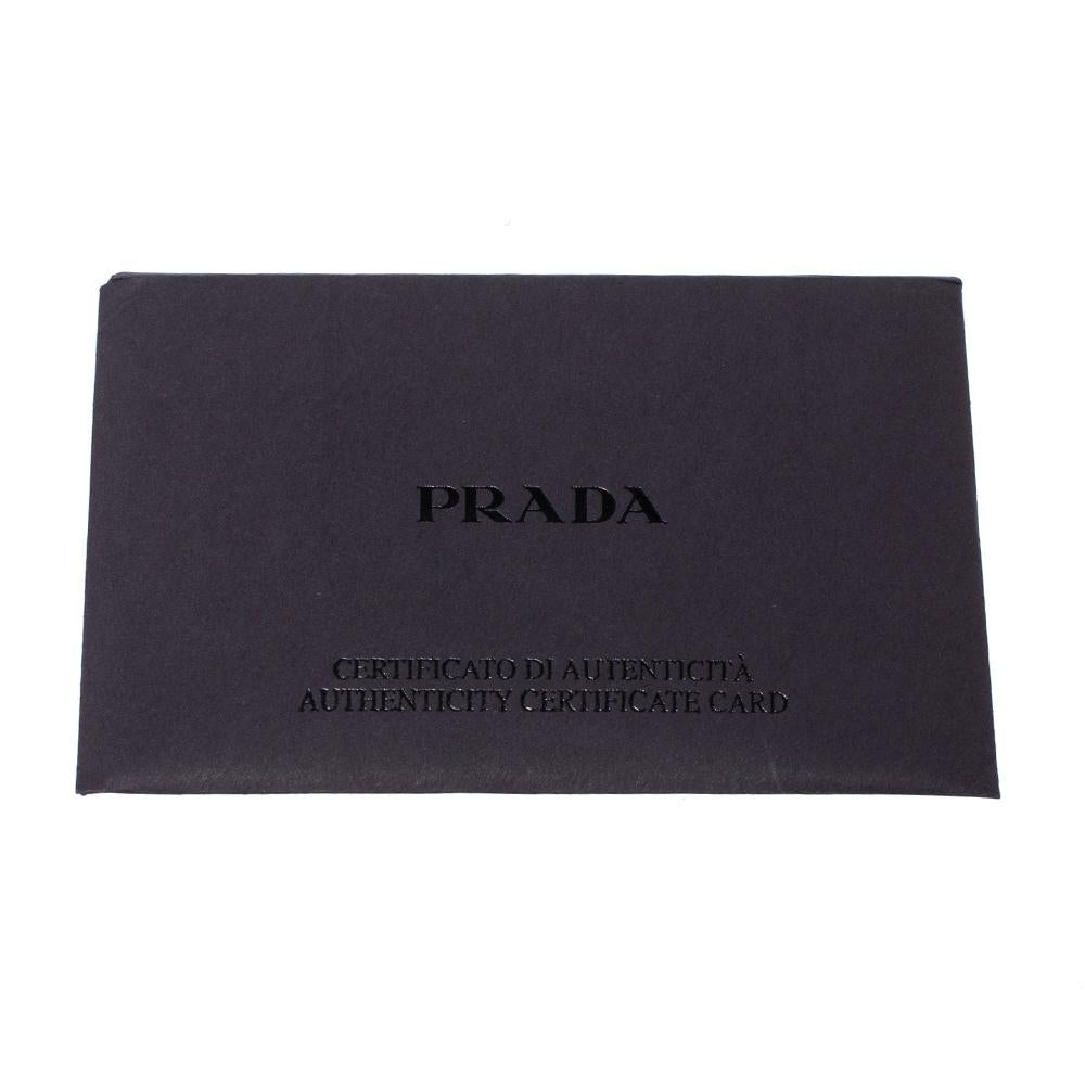 Prada Silver/Beige Logo Jacquard Canvas and Leather Hobo 2
