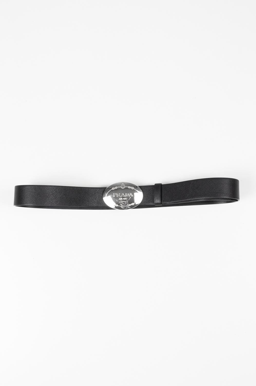 Check my other listings. Have many more designer clothes for sale. Open to any offers.
Item for sale is 100% genuine Prada Silver Buckle Men Belt, S698 (KE1)
Color: black
(An actual color may a bit vary due to individual computer screen