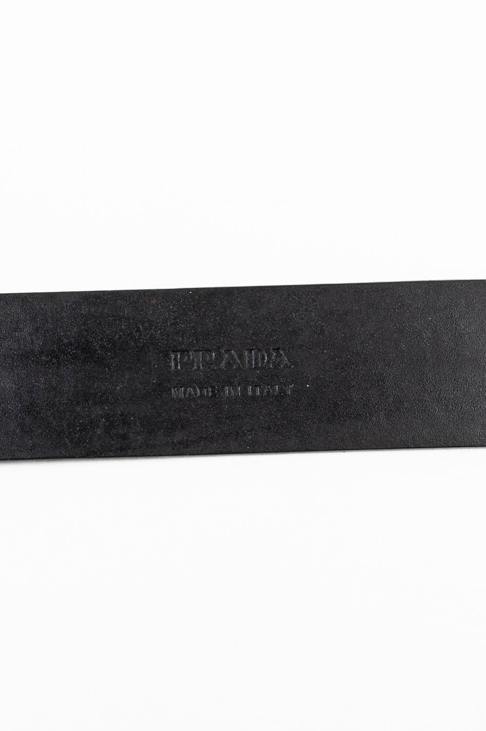Prada Silver Buckle Men Belt Size 95 1