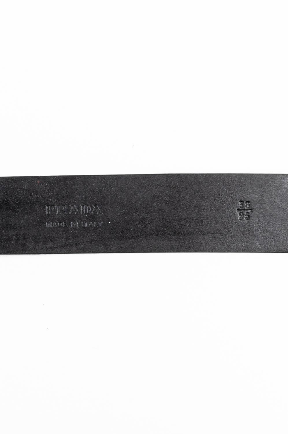 Prada Silver Buckle Men Belt Size 95 2