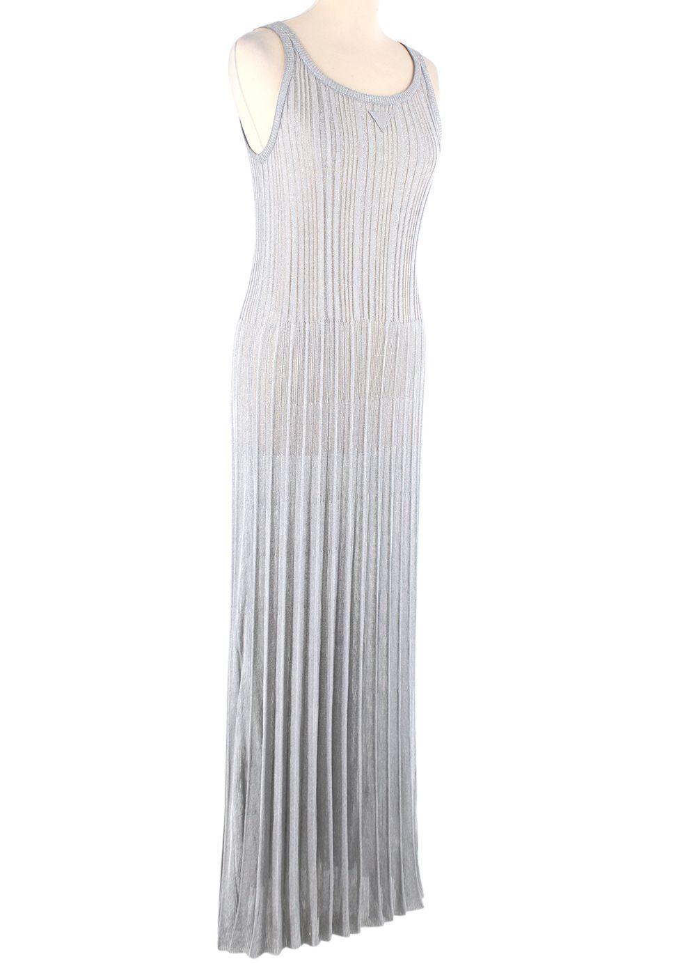 silver prada dress
