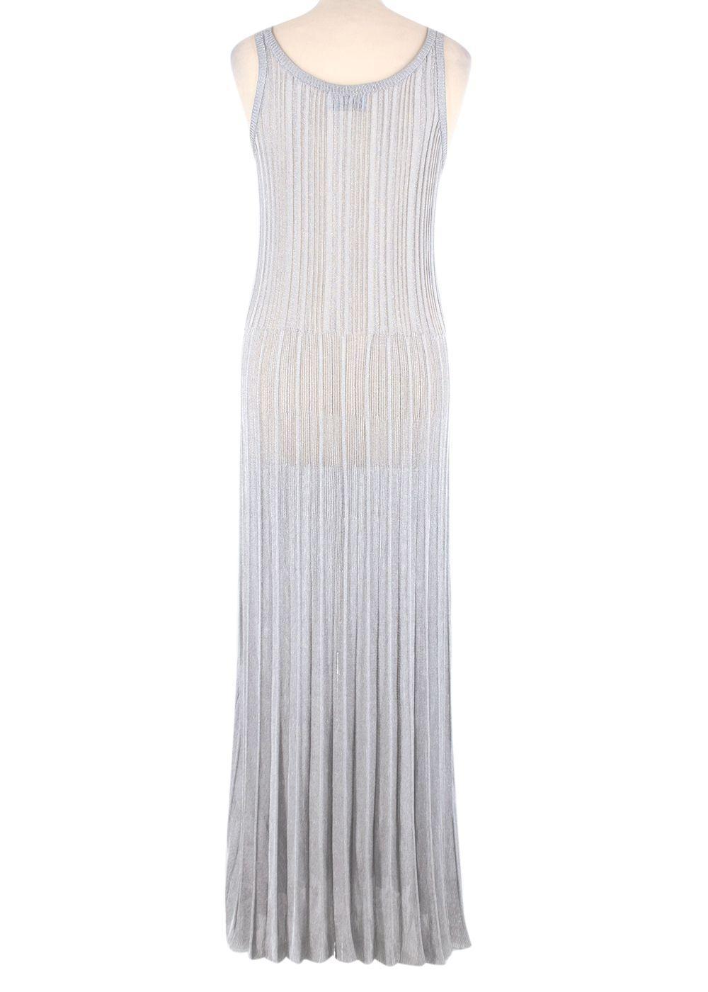 Silver Prada silver knit dress For Sale