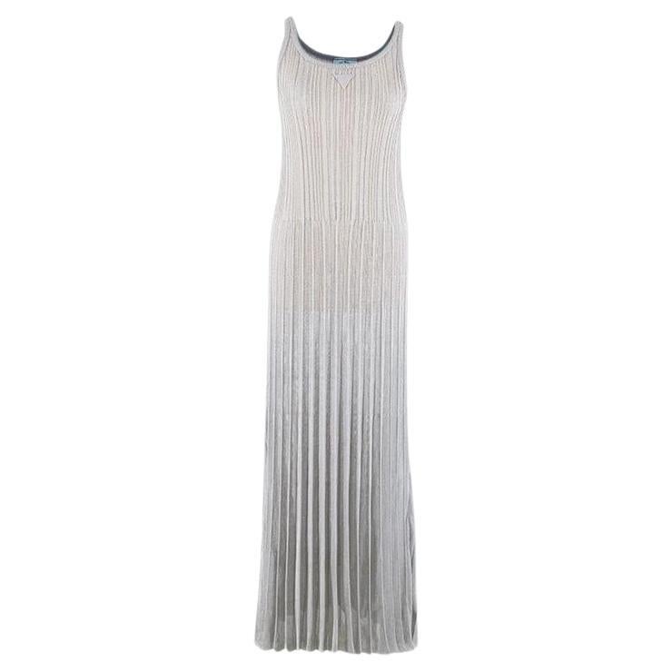 Prada silver knit dress For Sale