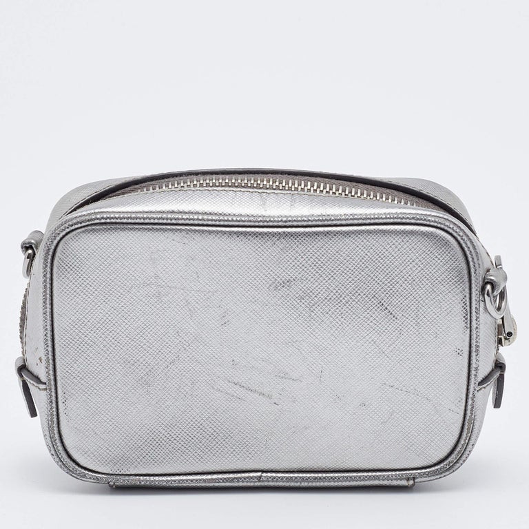 Camara Leather Crossbody silver