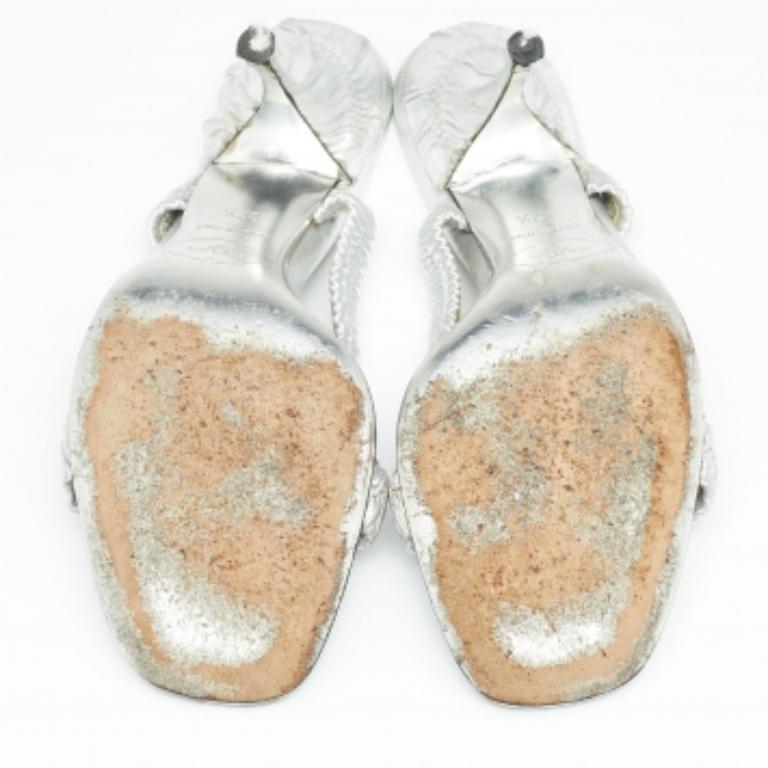 A. Silver - Sandali in pelle di Prada Taglia 37,5 in vendita 5