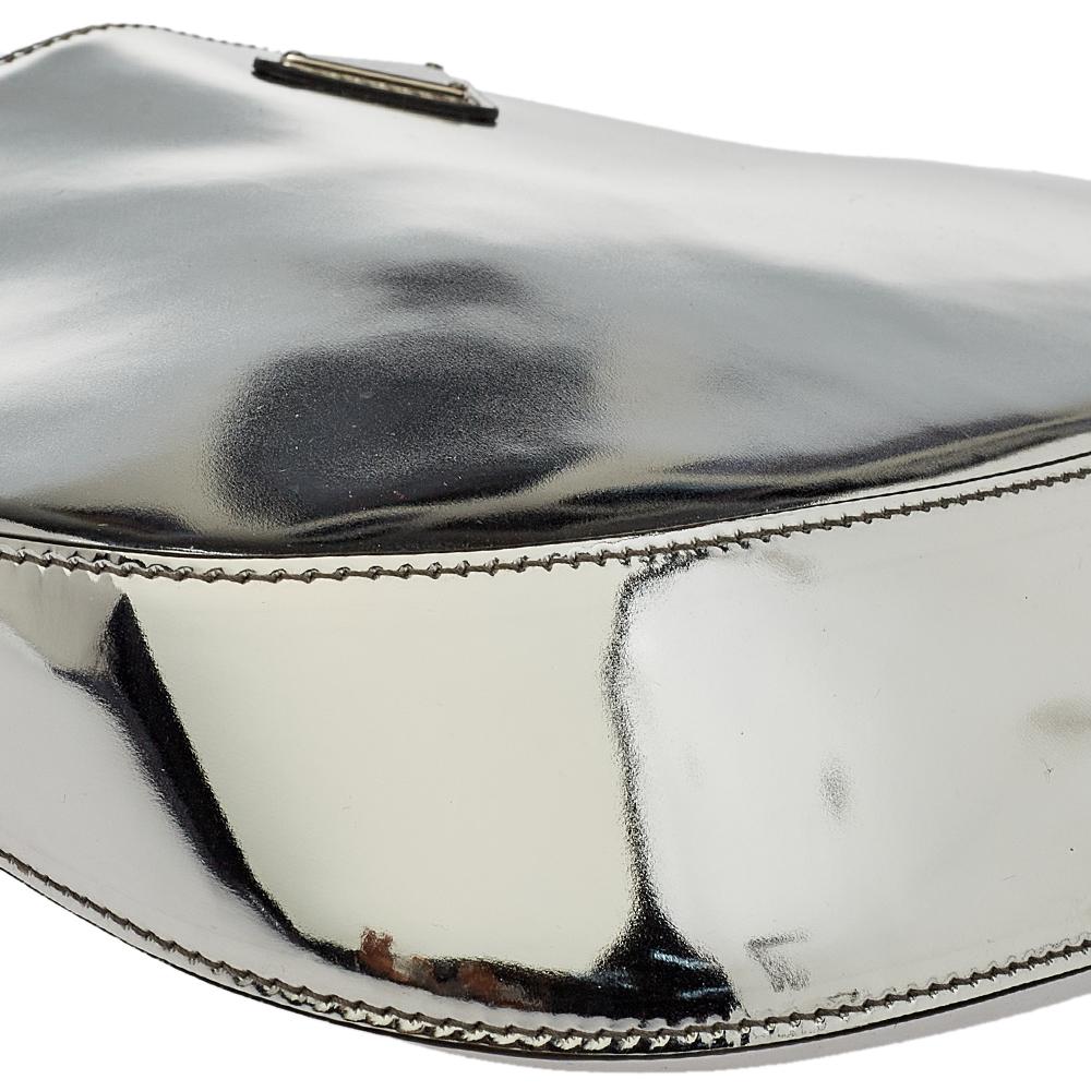 Prada Silver Mirror Leather Cleo Shoulder Bag 1