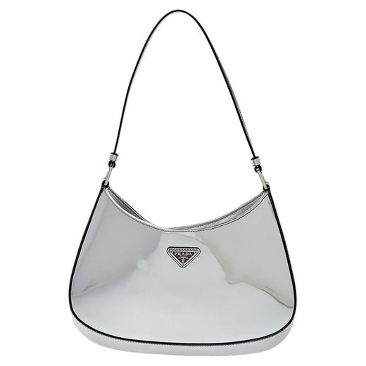 Prada Silver Mirror Leather Cleo Shoulder Bag at 1stDibs | prada mirror bag,  prada cleo silver