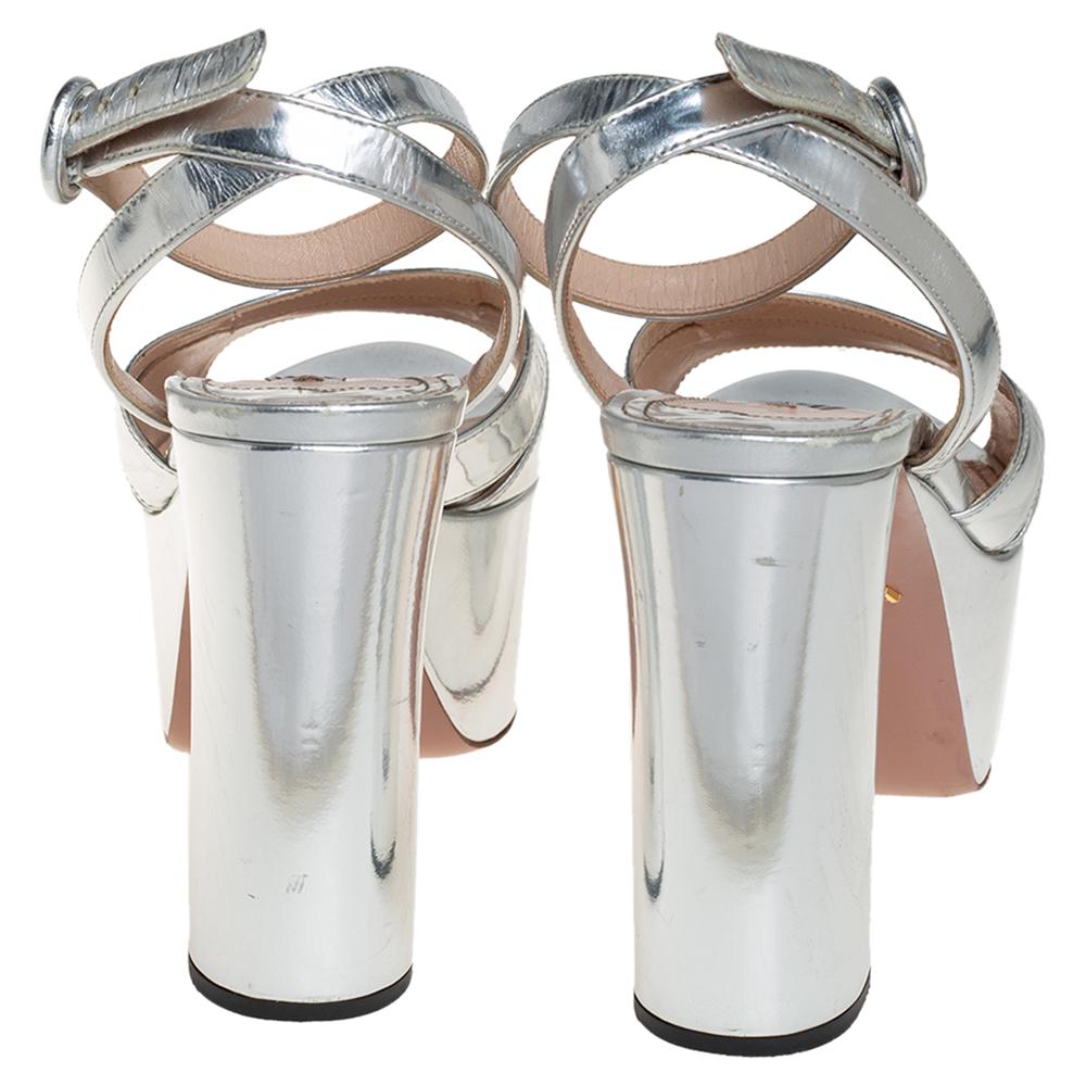 prada silver platform sandals