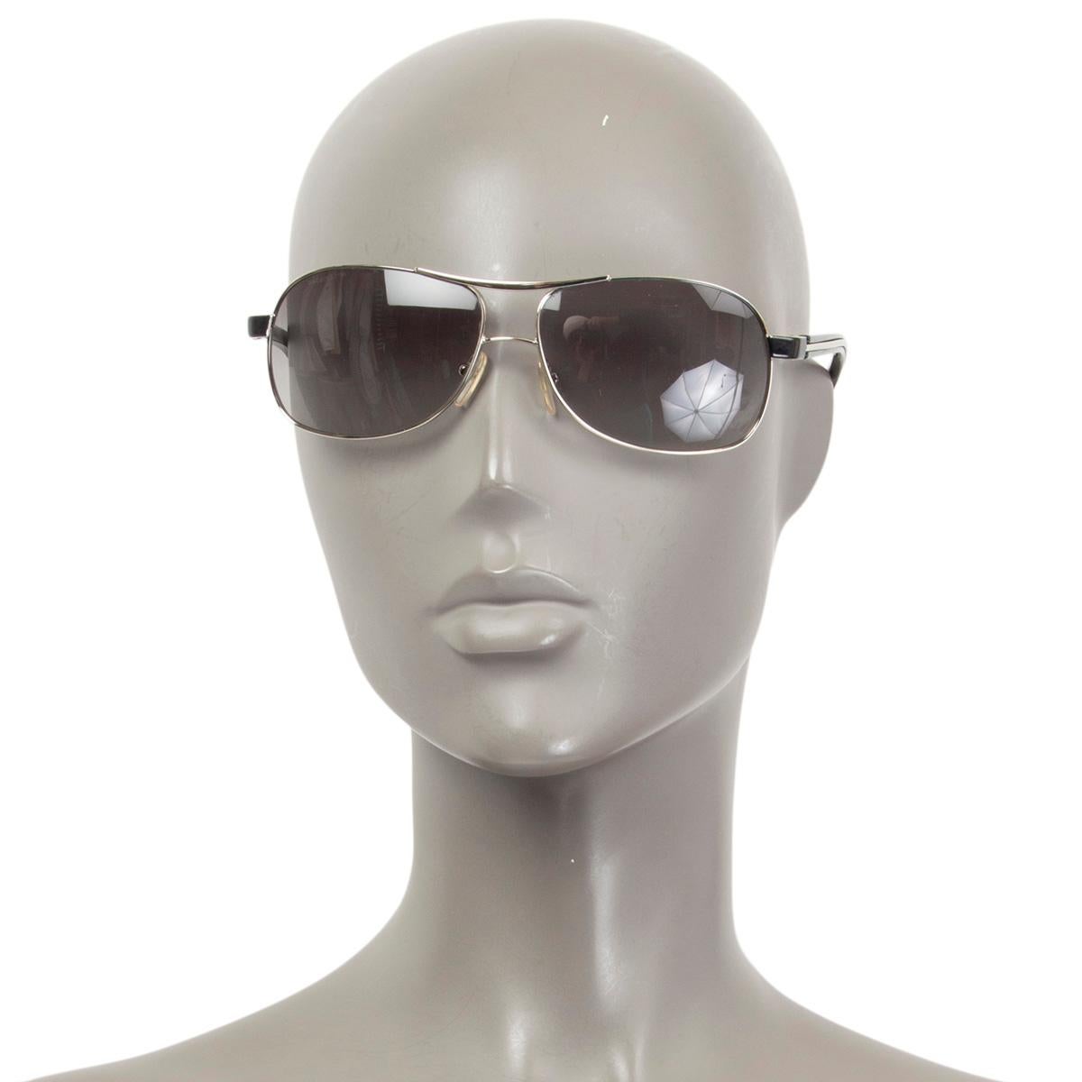 Gray PRADA silver-tone SPR59L Sunglasses  For Sale