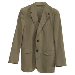 Prada Single-Breasted Jacket in Beige Cotton
