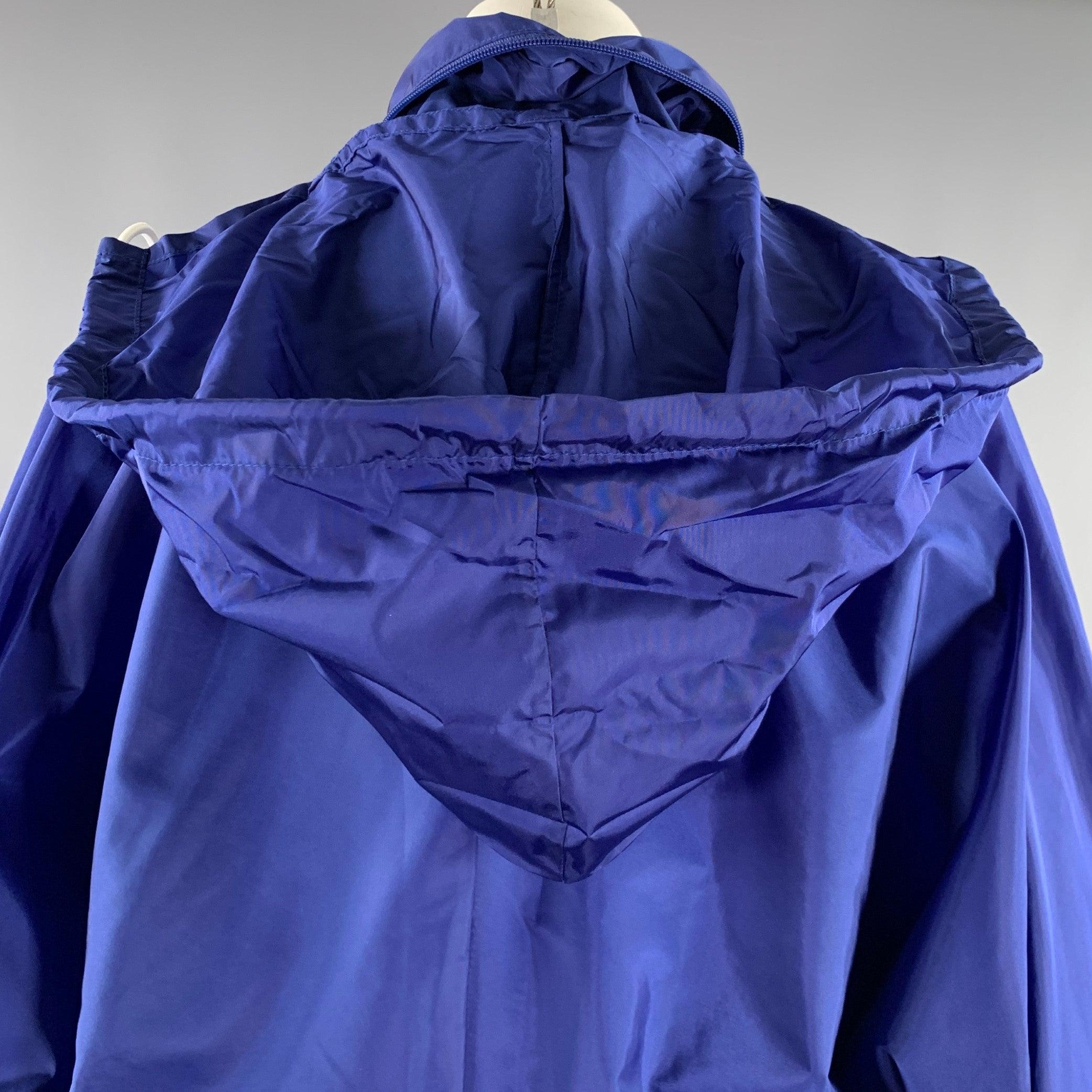 PRADA Size 0 Blue Polyamide Logo Windbreaker Jacket For Sale 1