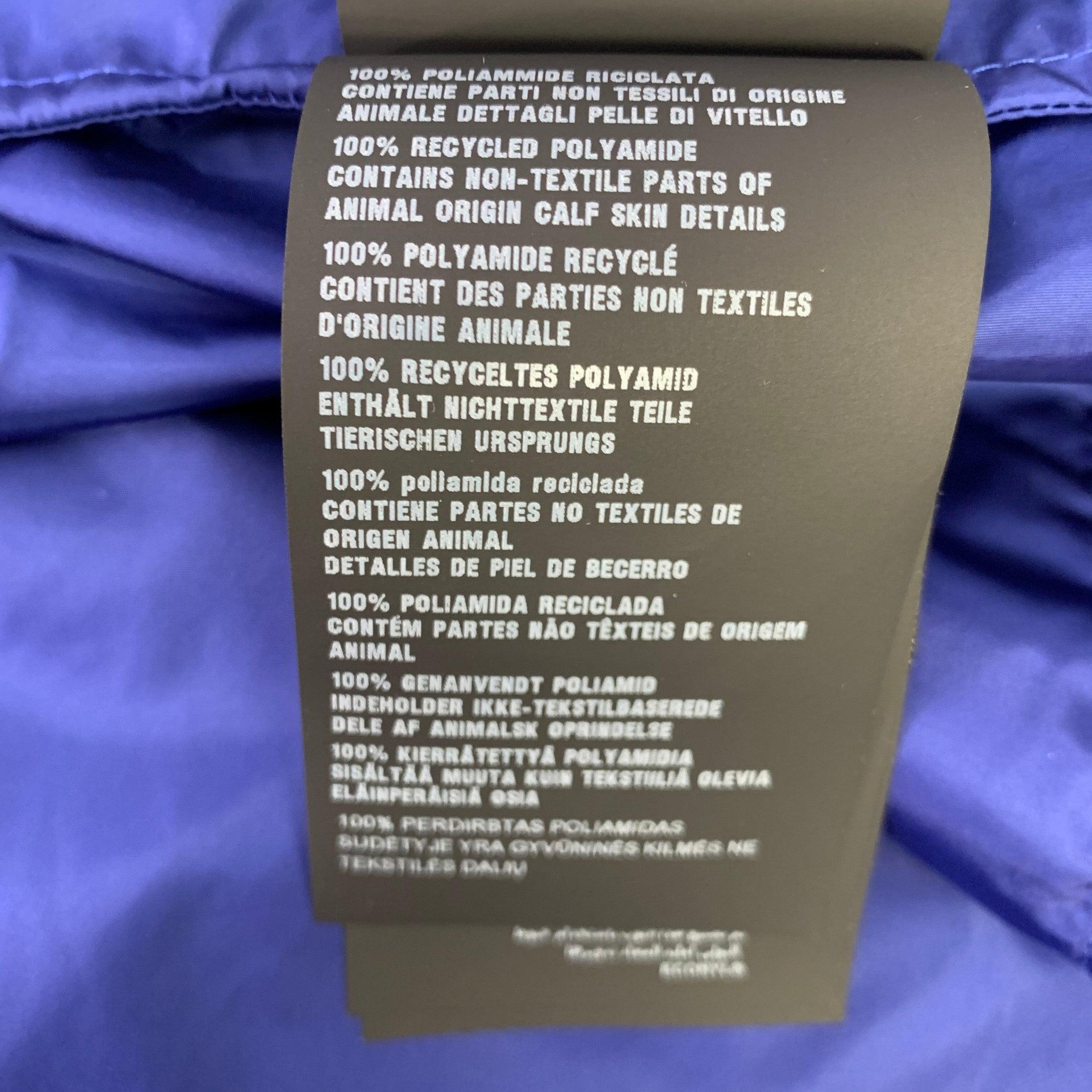 PRADA Giacca a vento con logo in poliammide blu taglia 0 in vendita 4