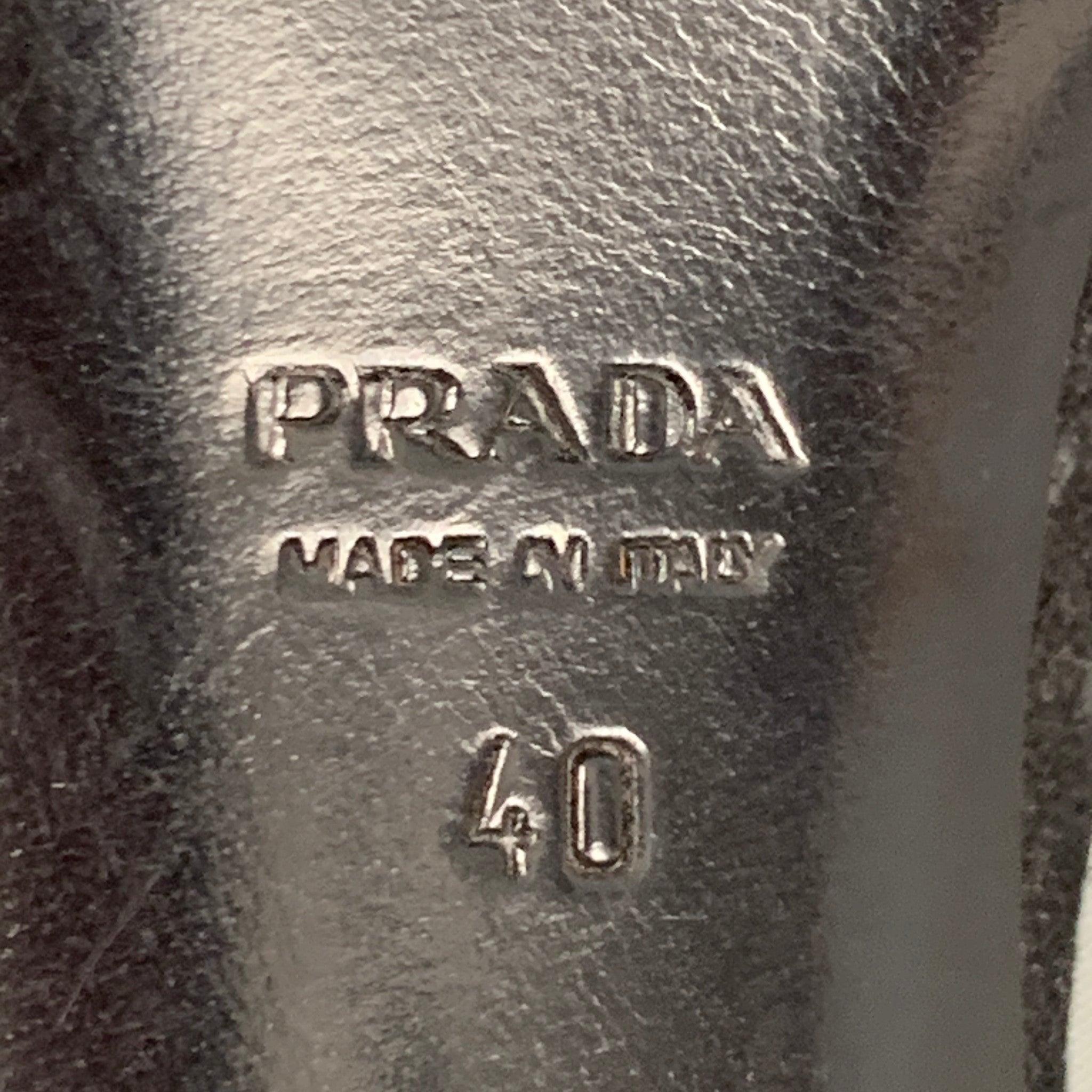 PRADA Size 10 Black Silk Suede Platform Sandals For Sale 4