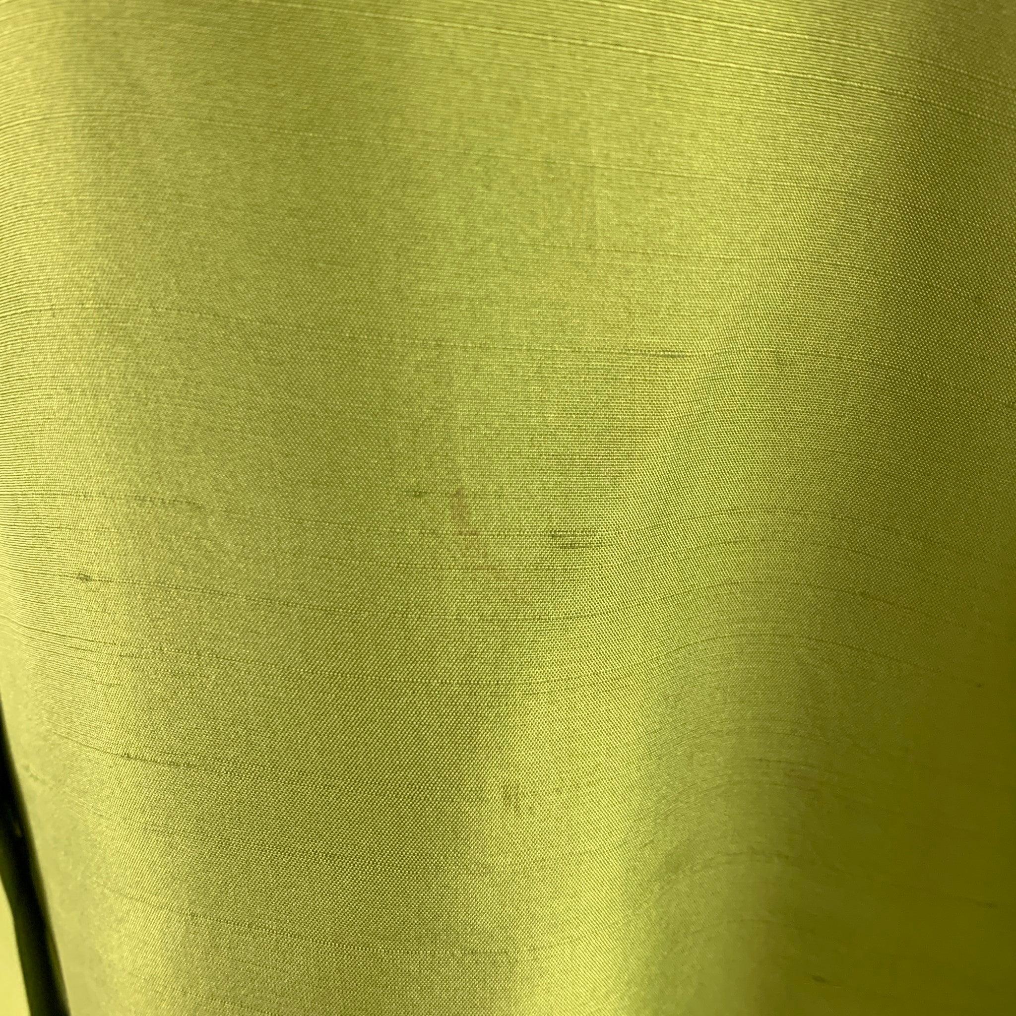 PRADA Size 10 Green Silk Long Sleeve Dress Top For Sale 1