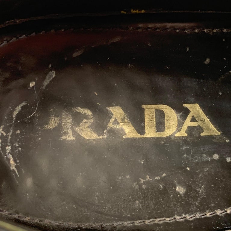 PRADA Size 9 Silver Metallic Perforated Leather Wingtip Lace-Up Shoes main image 1