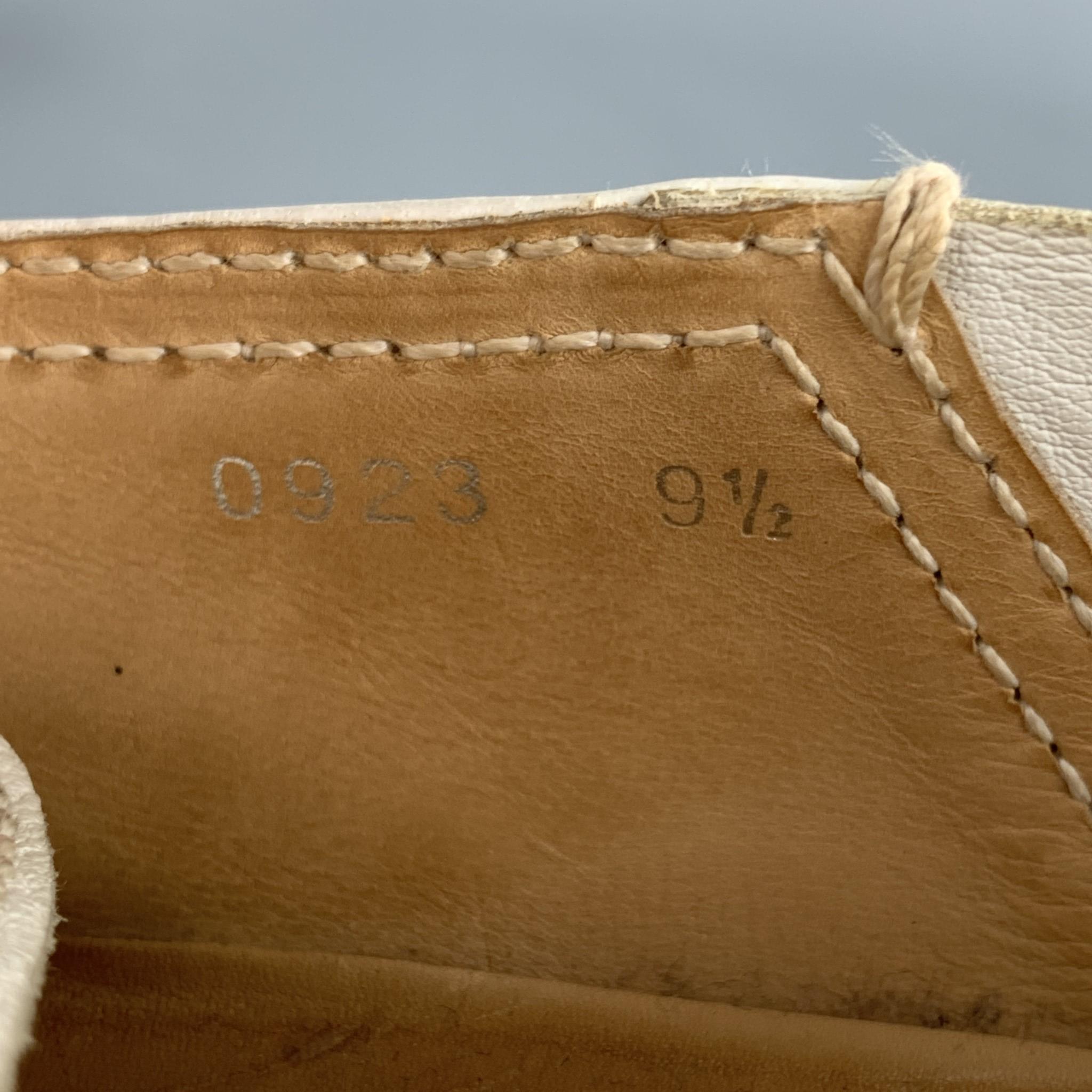 Men's PRADA Size 10.5 White Leather Split Toe Loafers