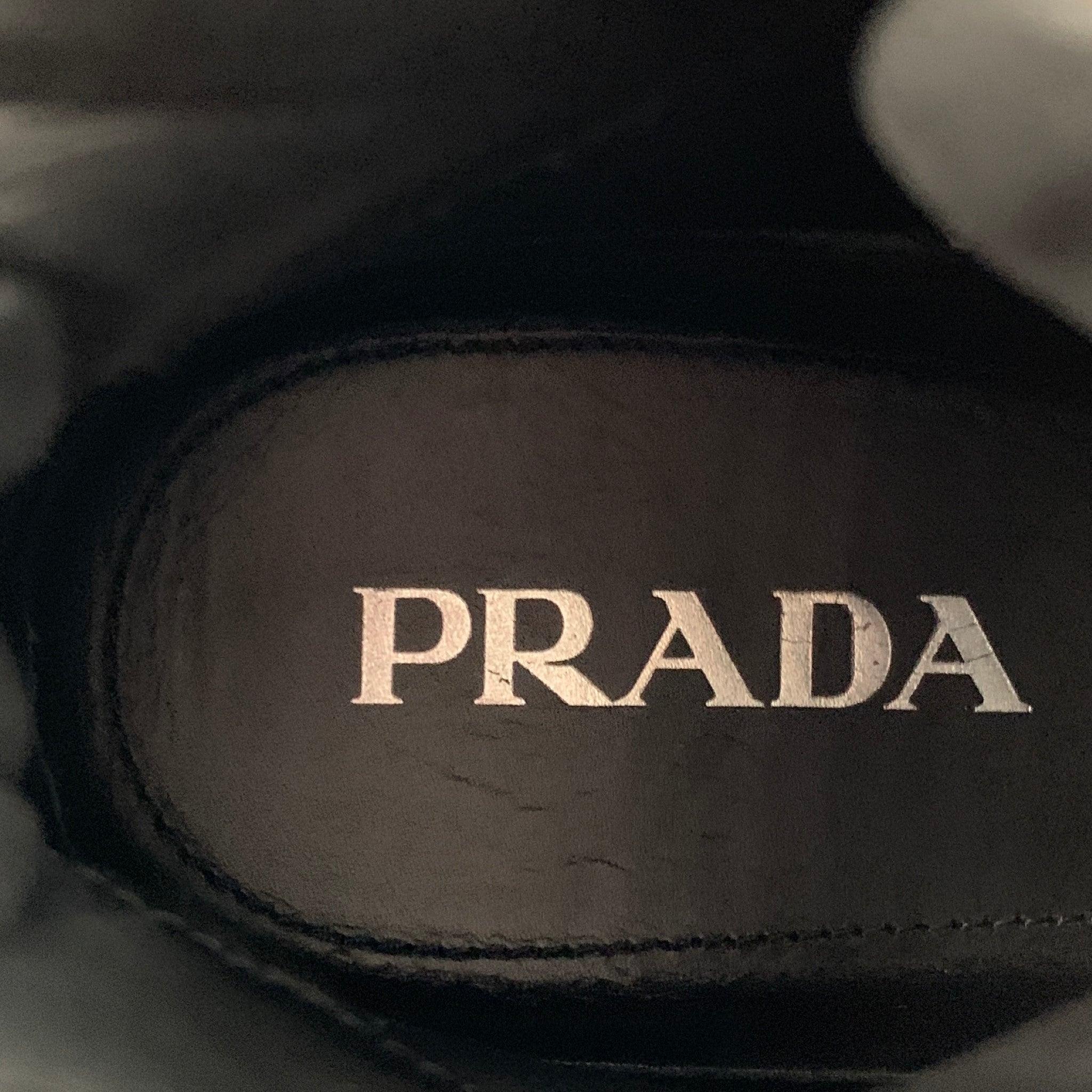 PRADA Size 11 Brown High Top Sneakers For Sale 4