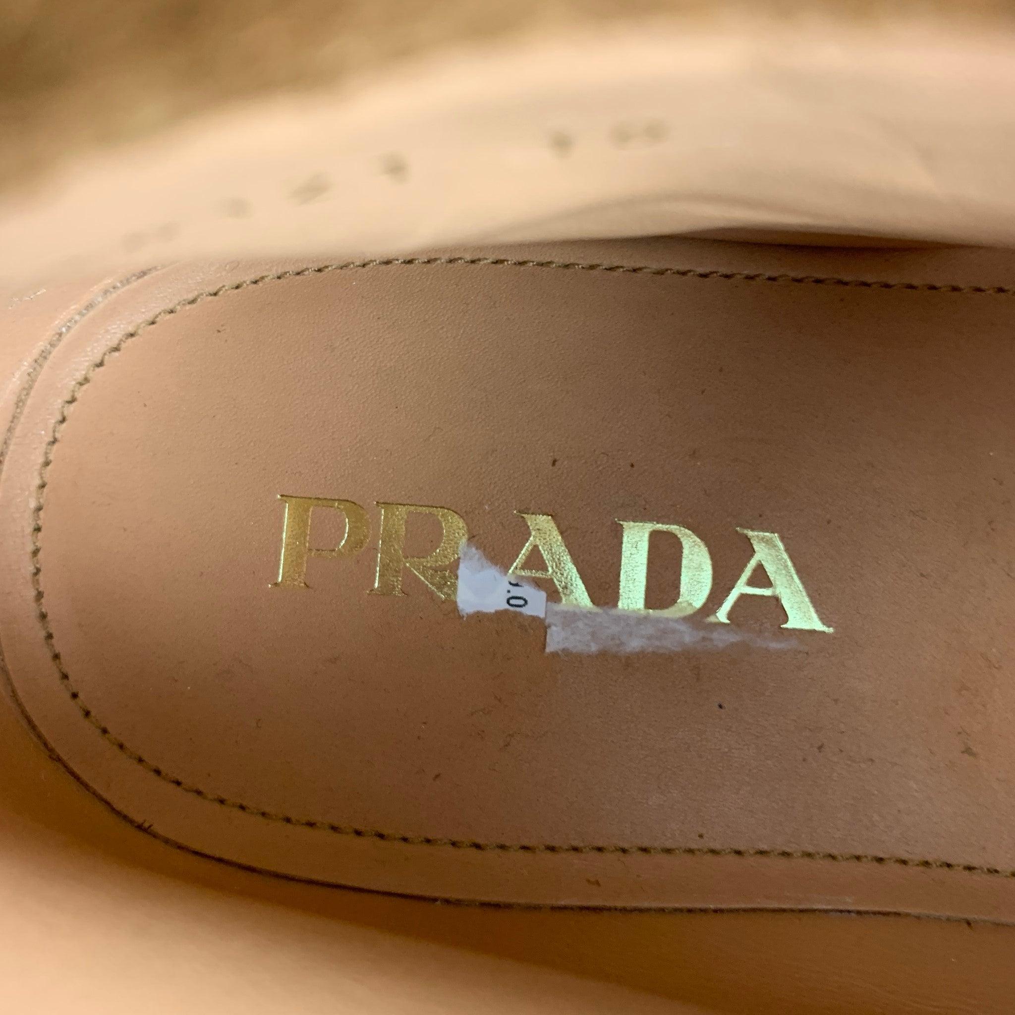 PRADA Size 11 Brown Studded Suede Chukka Boots For Sale 3