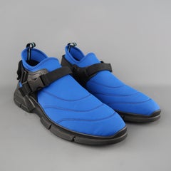 PRADA Size 11 Royal Blue & Black Harness Strap Neoprene Sneakers