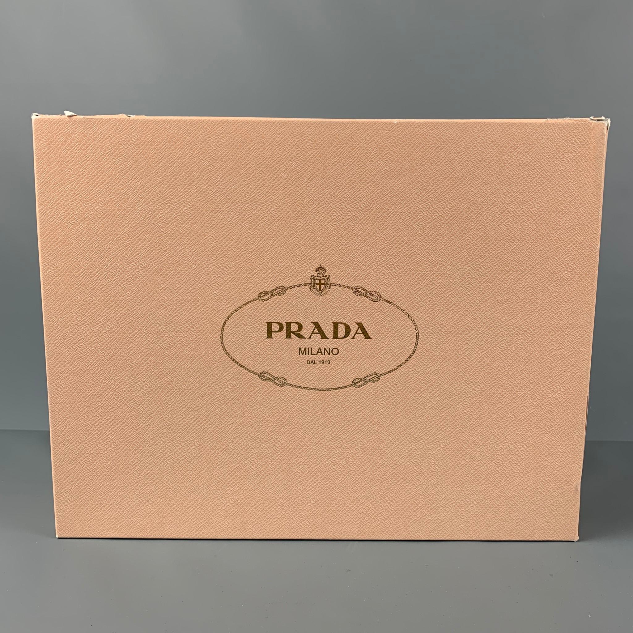 PRADA Size 11 Royal Blue White Leather Platform Laces 1
