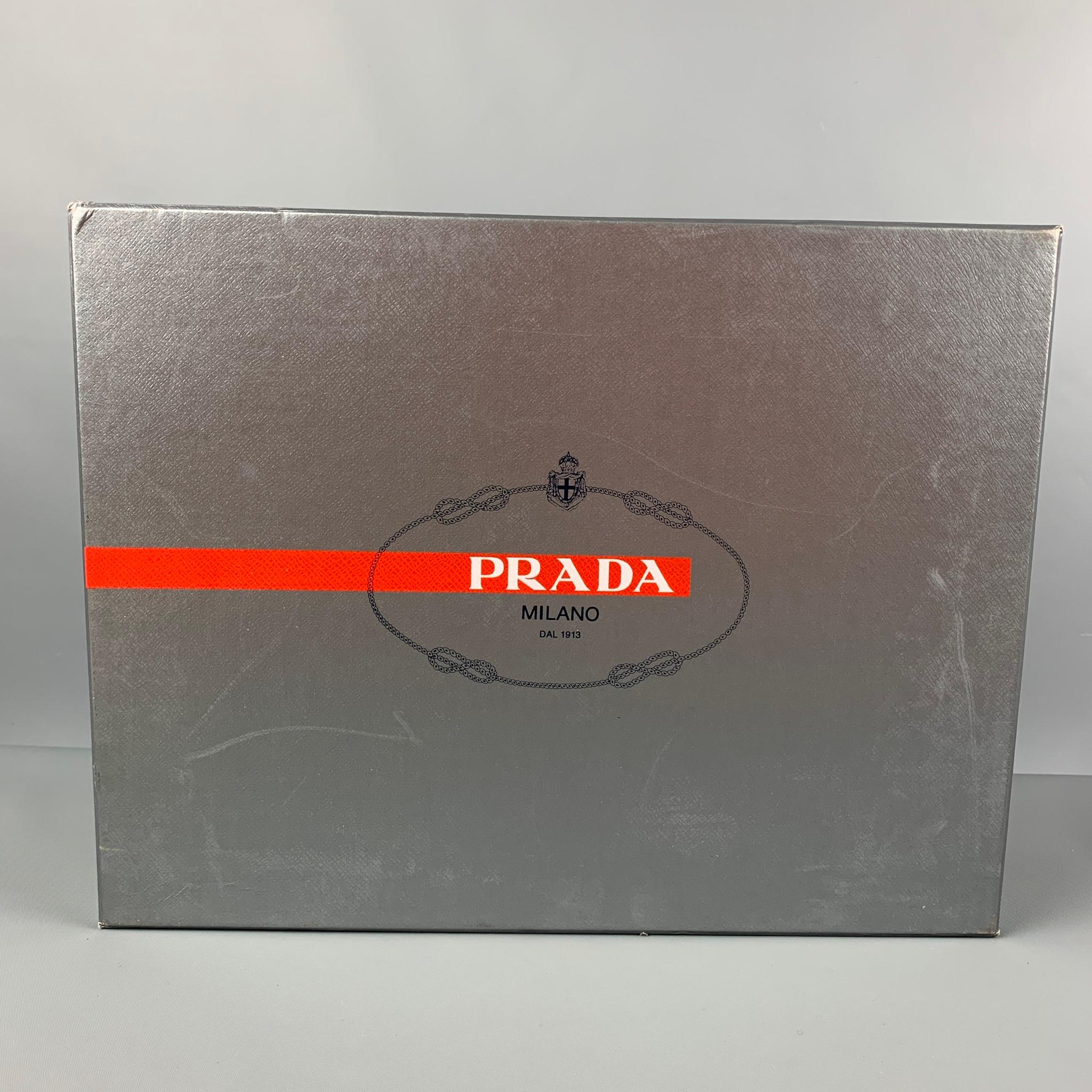 PRADA Size 11.5 White Leather Lace Up Sneakers 5