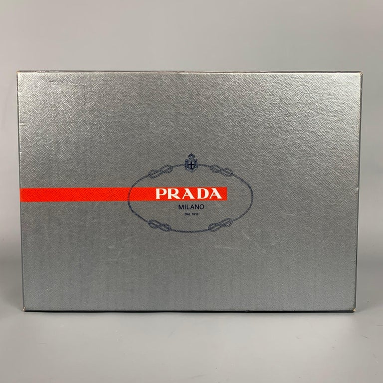 PRADA Size 12 Brown Perforated Leather Wingtip Lace Up Shoes at 1stDibs | prada  shoes box, prada shoe box, prada box shoes