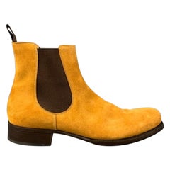 PRADA Size 12 Natural Suede Leather Ankle Boots