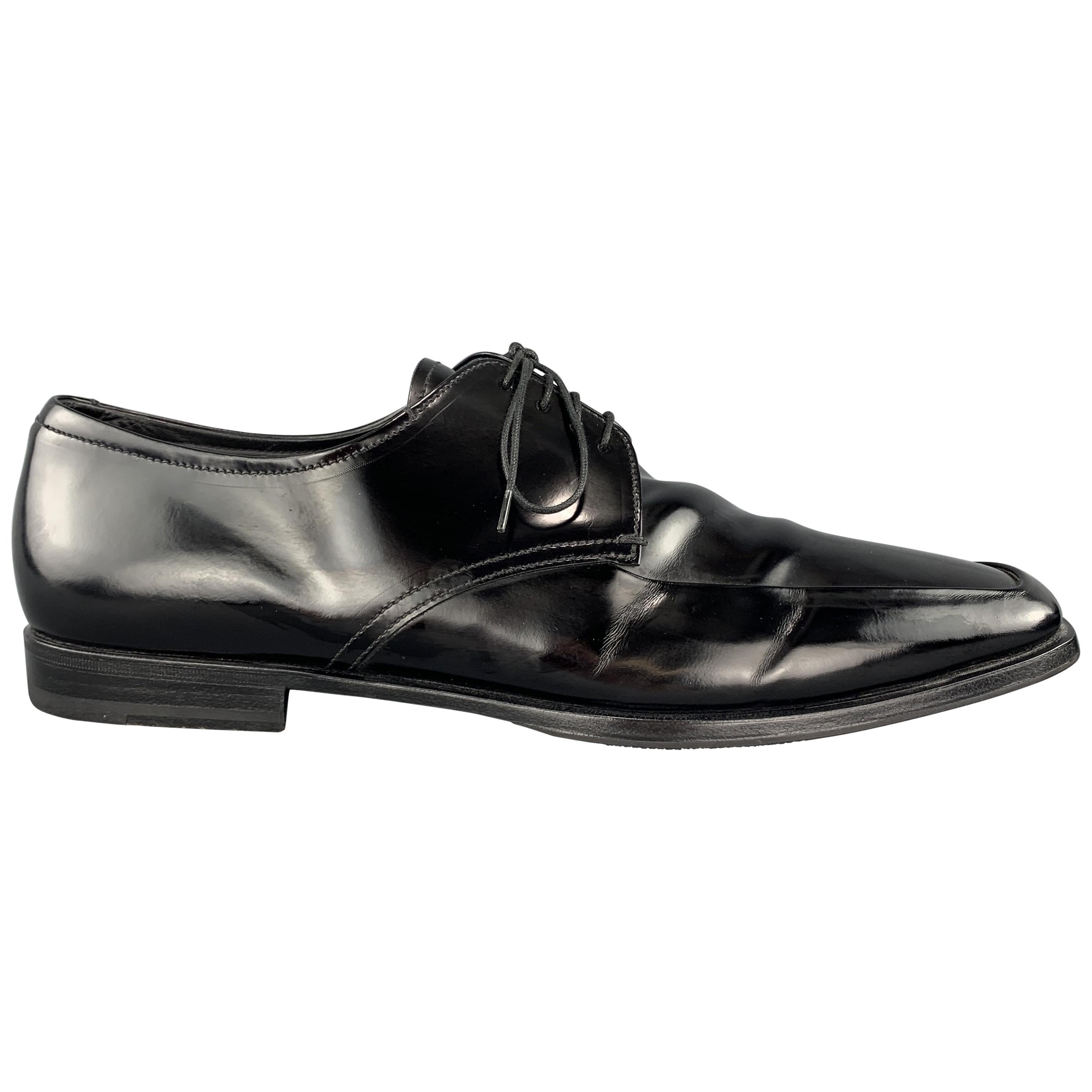 PRADA Black Patent Leather MARY JANE PUMPS Shoes SIZE 40 1/2 For Sale ...