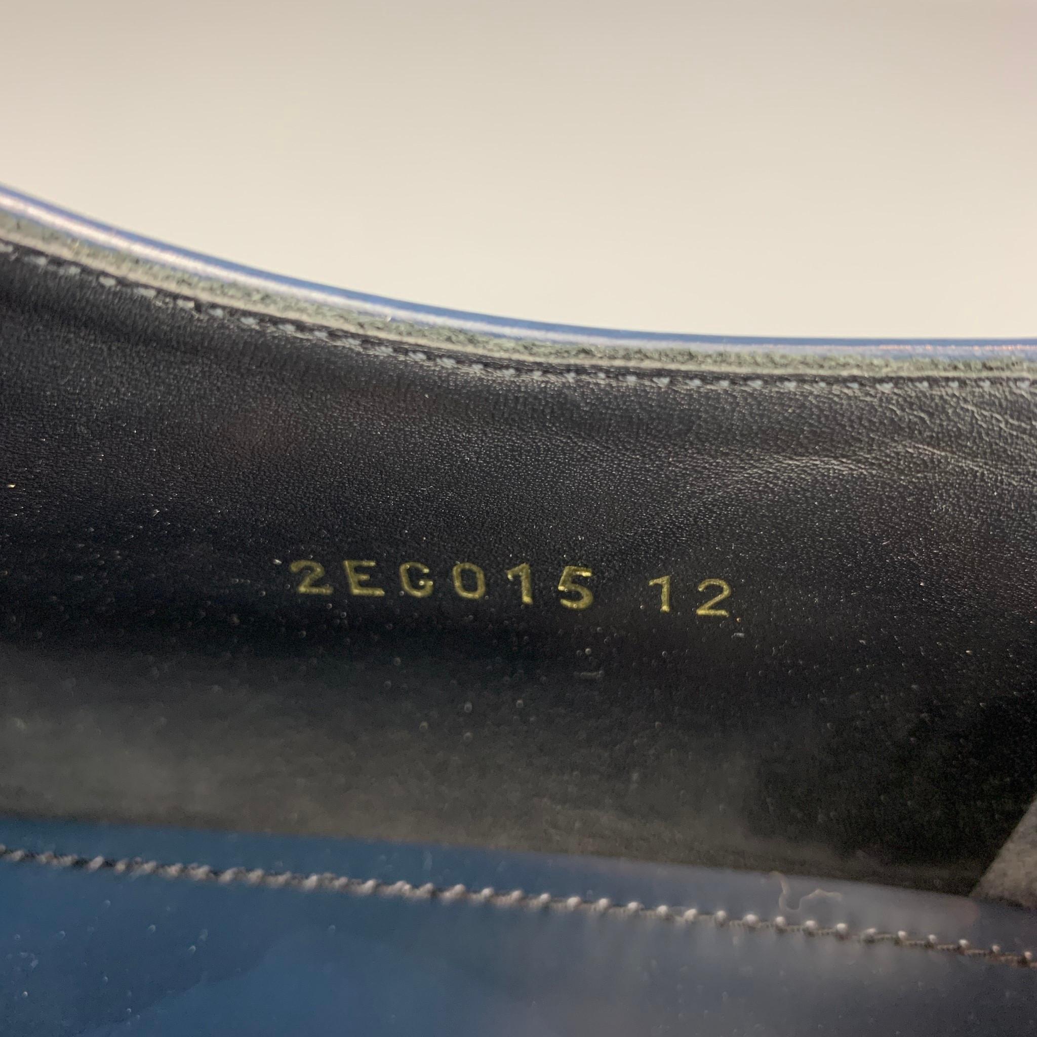 PRADA Größe 13 Blau Perforierte Leder Flügelspitze Schnürschuhe 1