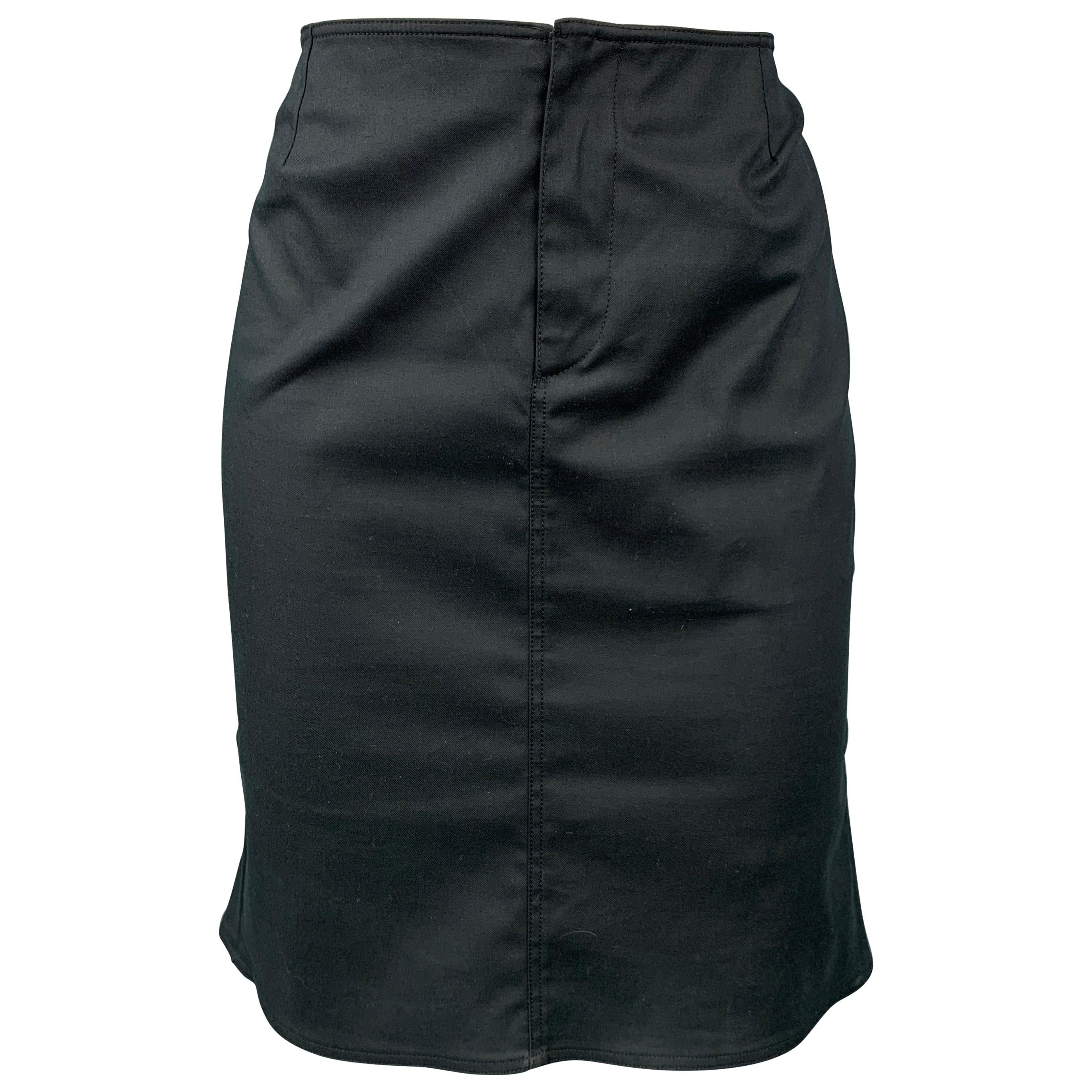 PRADA - Jupe à volants en coton mélangé noir - Taille 2