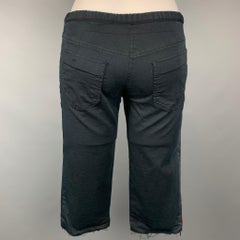 PRADA Size 2 Black Cotton Blend Raw Edge Shorts