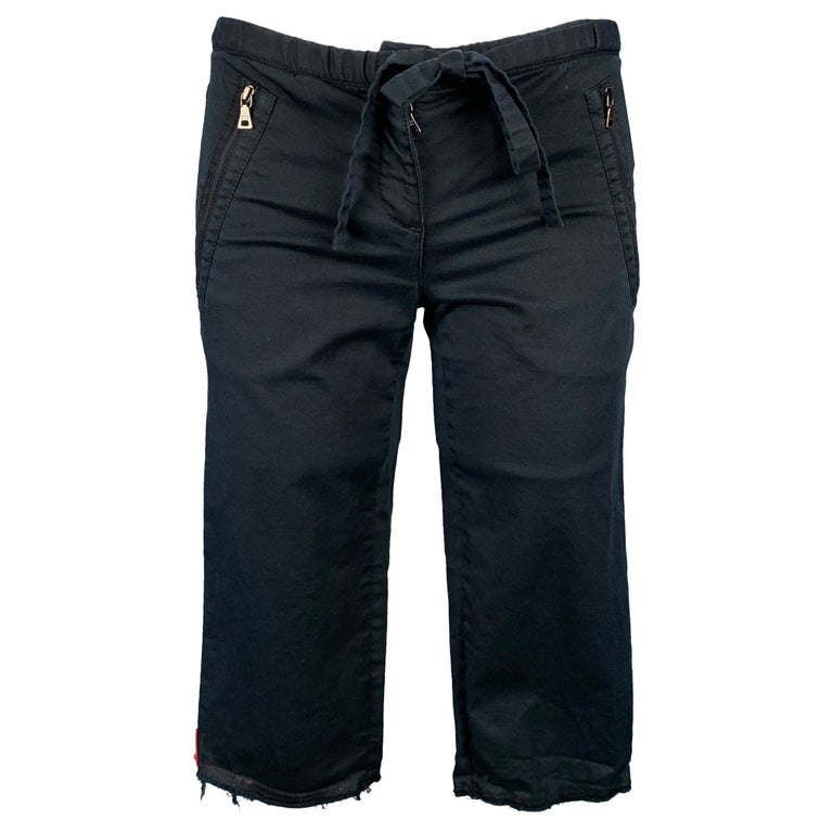 PRADA Size 2 Black Cotton Blend Raw Edge Shorts For Sale at 1stDibs | edge  blend measurement, black prada shorts
