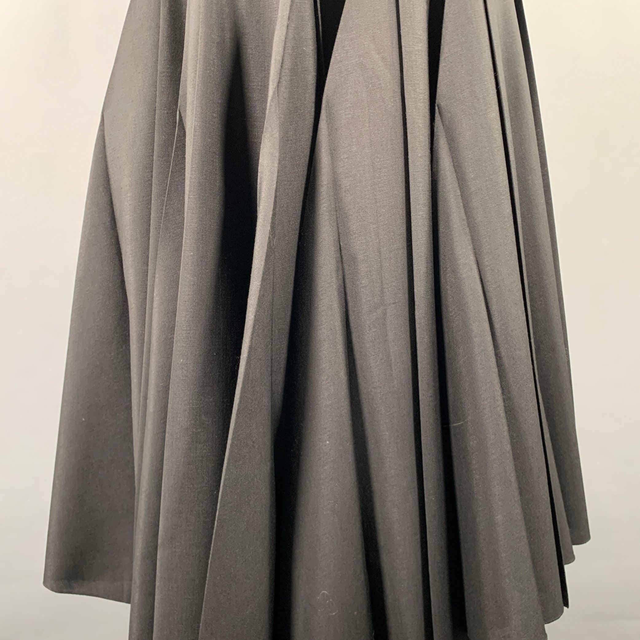 Noir PRADA Taille 2 Jupe longue plissée en laine mohair noire en vente