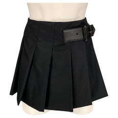 PRADA Size 2 Black Polyamide Pleated Re-Nylon Mini Skirt