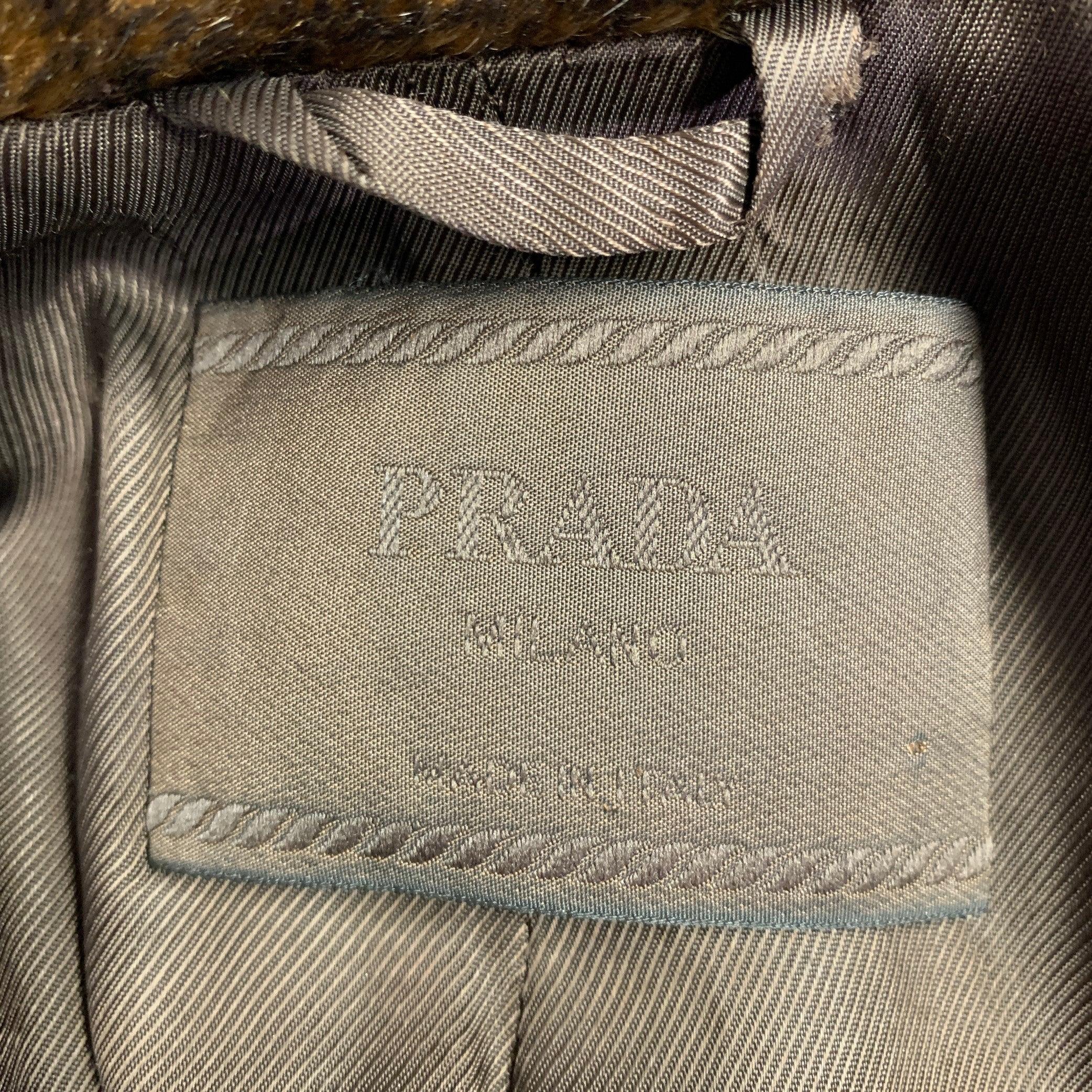 PRADA Cappotto in pelliccia sintetica marrone cammello e mohair taglia 2 In condizioni ottime in vendita a San Francisco, CA